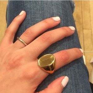 Oval Signet Ring Stainless Steel Gold